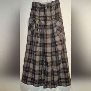 NWOT Blakeley High Waisted Plaid Pleated Wide Leg Crop Pants Sz. XS